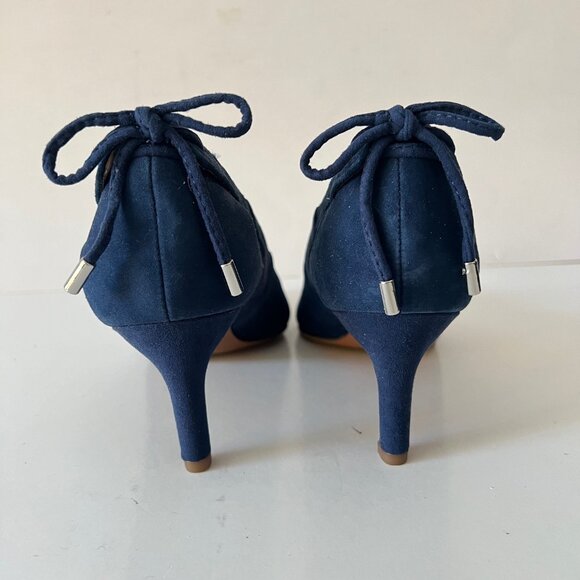NEW Franco Sarto Real Suede Bow Back Pumps Shoes in Blue, Size 7.5 M - Picture 11 of 16